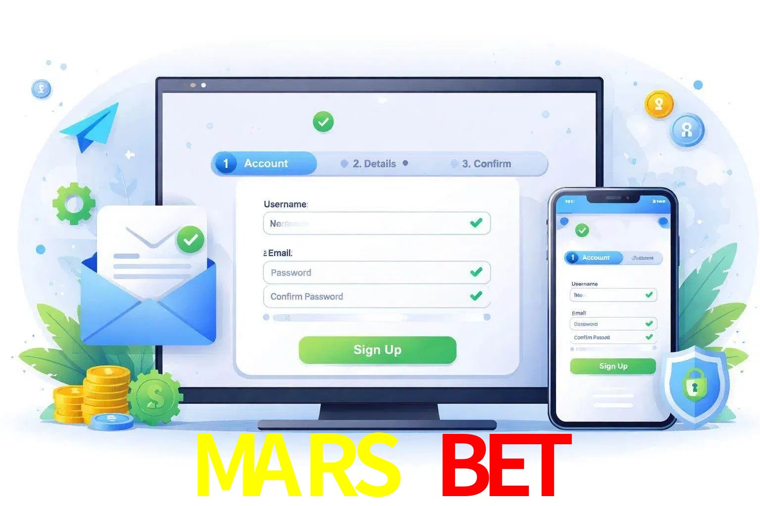 Registro de nuevo usuario y configuración de cuenta MARS BET
