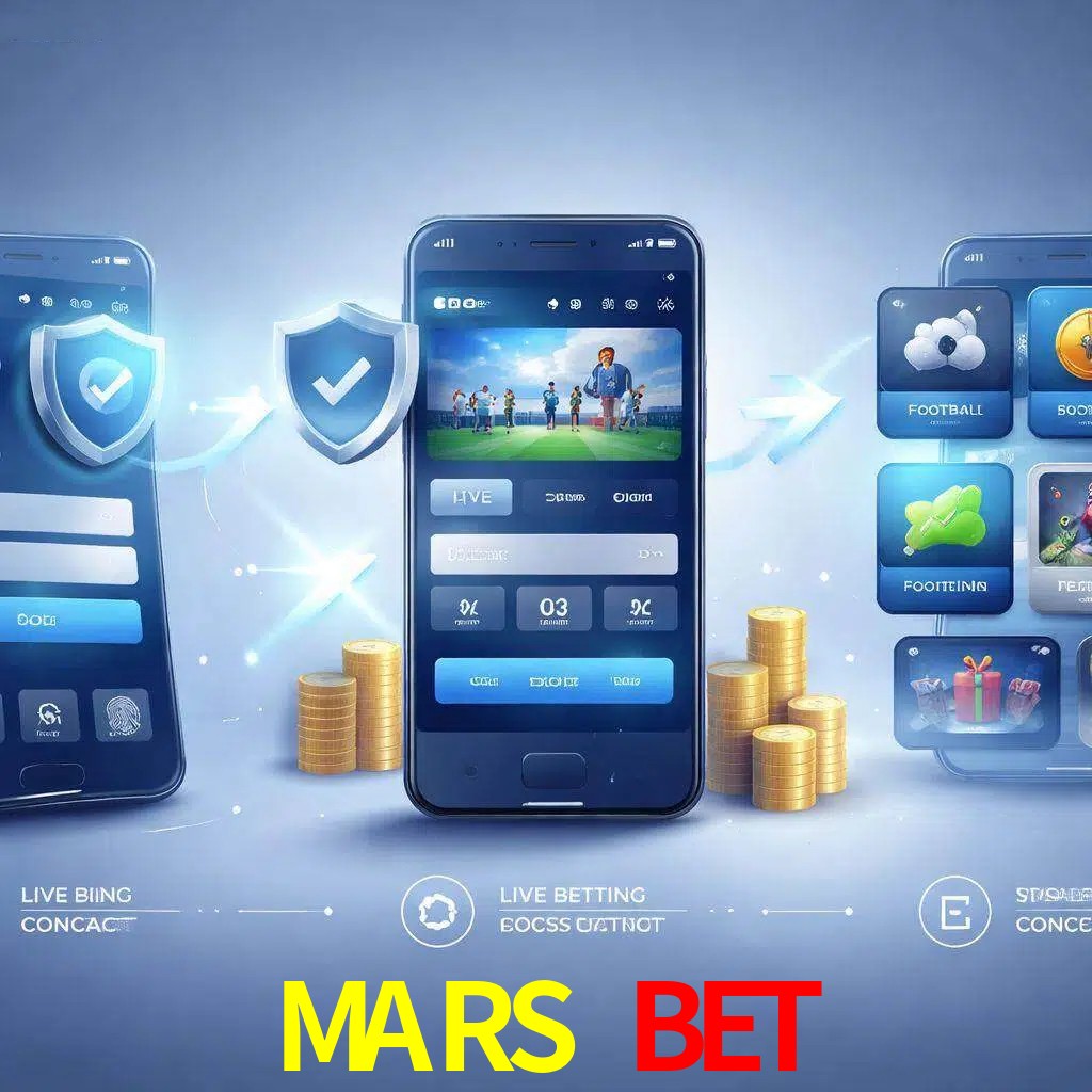 Pasos de acceso a la app MARS BET en pantalla de teléfono móvil