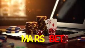 Una escena digital vívida inspirada en casino con MARS BET mostrado prominentemente, luces brillantes, fichas, cartas y acentos dorados.